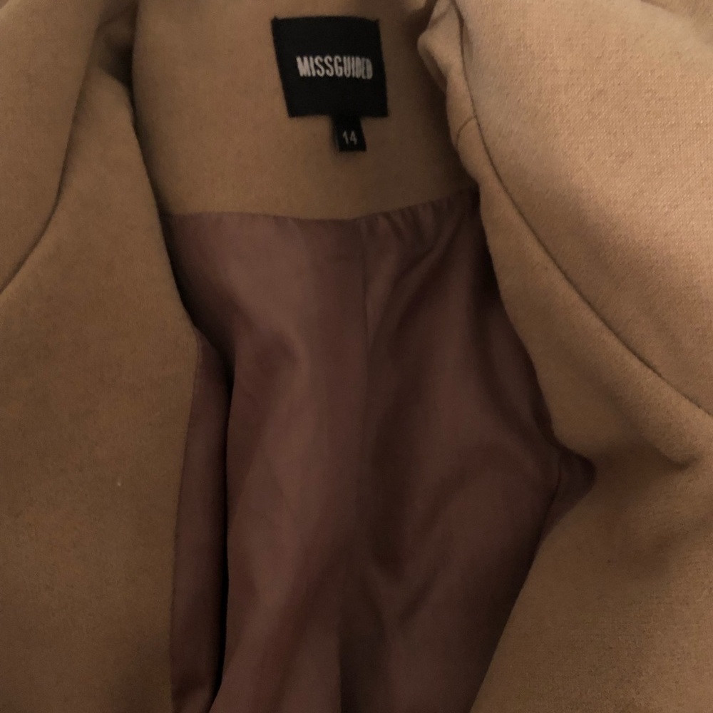 Missguided Camel Coat Size 14
